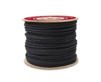 3/8 3-STRAND TWISTED POLYPRO ROPE- BLACK